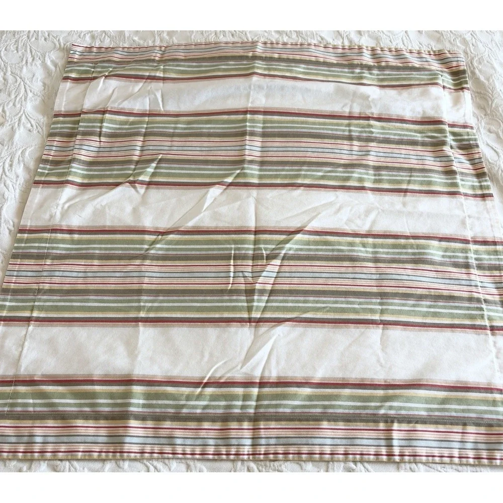 POTTERY BARN Striped 100% Organic Cotton Sham Euro 1 Pillow Cover Portugal